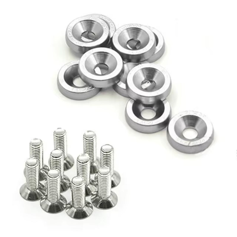 10PCS JDM Car Modified Hex Fasteners Fender Washer Bumper Engine Concave Screws Fender Washer License Plate Bolts Car Styling M