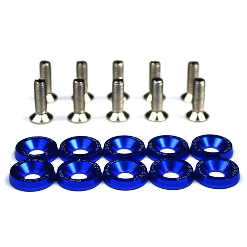 10PCS JDM Car Modified Hex Fasteners Fender Washer Bumper Engine Concave Screws Fender Washer License Plate Bolts Car Styling M