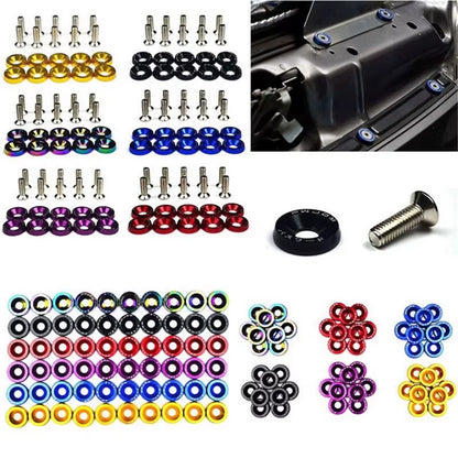10PCS JDM Car Modified Hex Fasteners Fender Washer Bumper Engine Concave Screws Fender Washer License Plate Bolts Car Styling M
