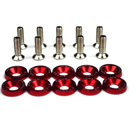 10PCS JDM Car Modified Hex Fasteners Fender Washer Bumper Engine Concave Screws Fender Washer License Plate Bolts Car Styling M