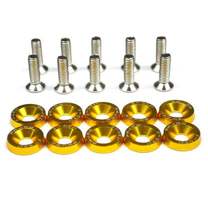 10PCS JDM Car Modified Hex Fasteners Fender Washer Bumper Engine Concave Screws Fender Washer License Plate Bolts Car Styling M